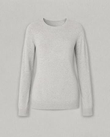 Light grey crewneck sweater, product photo